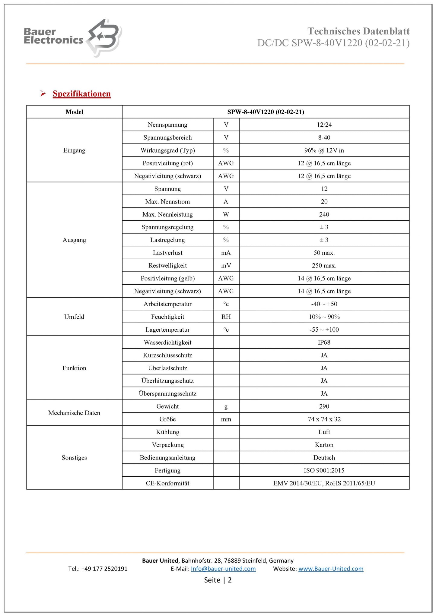 DC DC 8-40V zu 12V 20A