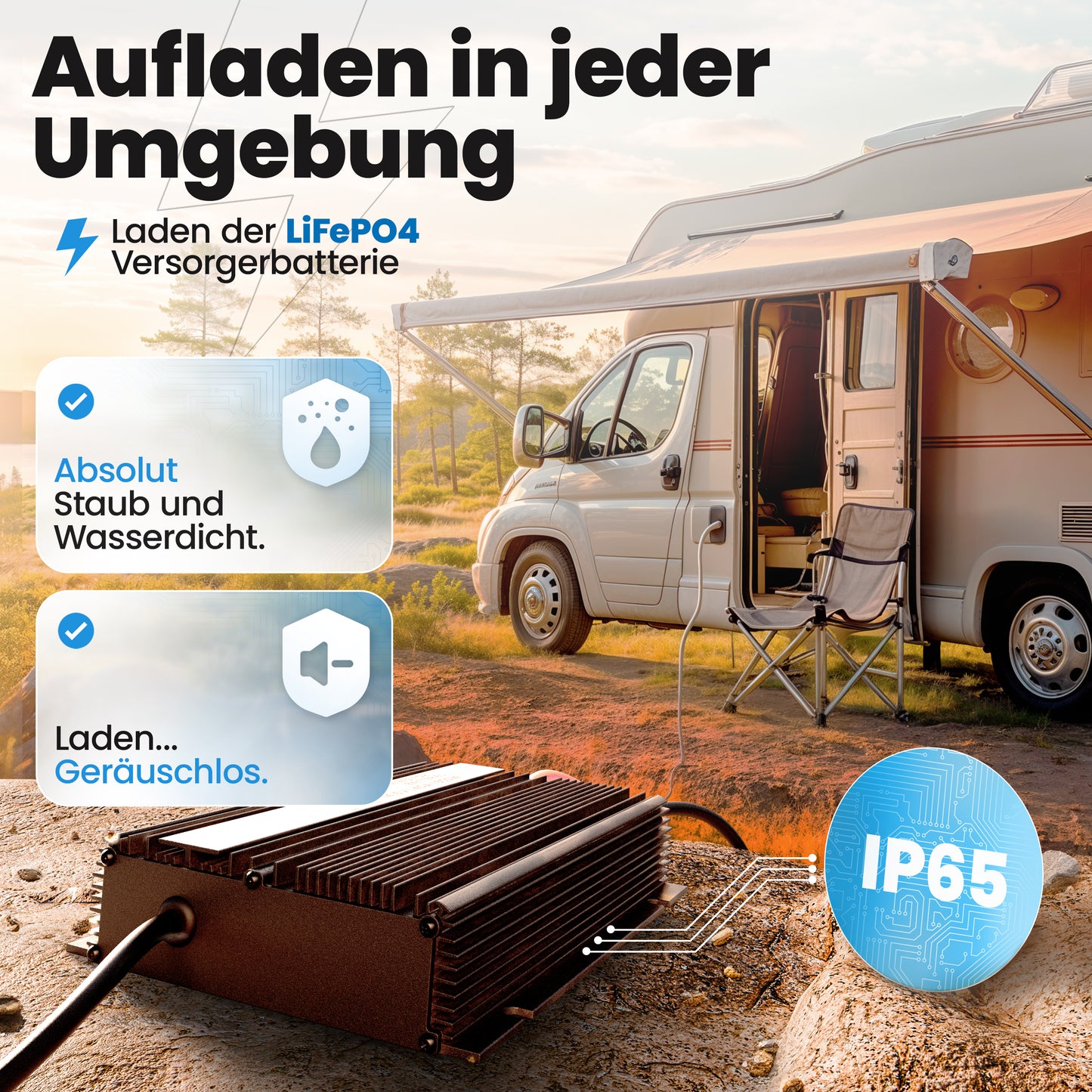 24V Batterie-Ladegerät LiFePO4 29,2V 20A 600W Ringanschluss