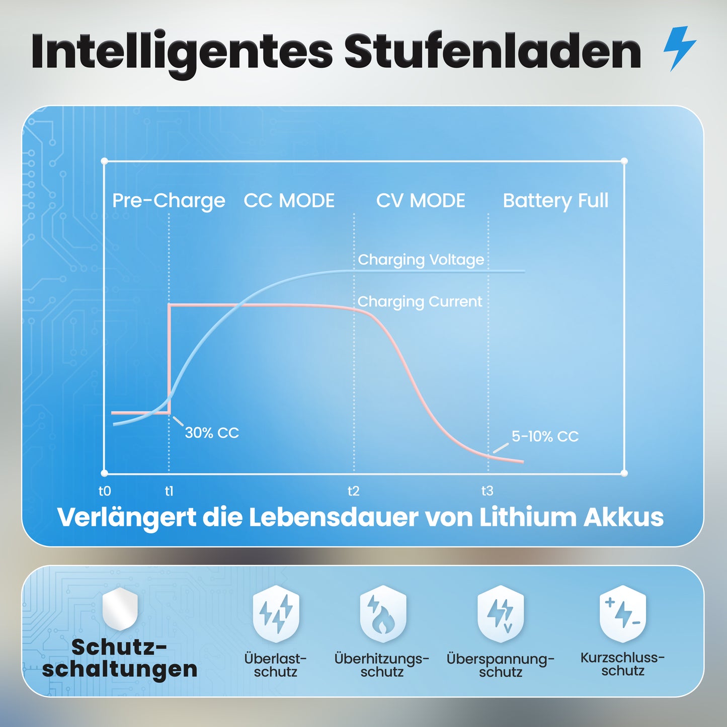24V Batterie-Ladegerät LiFePO4 29,2V 20A 600W Ringanschluss