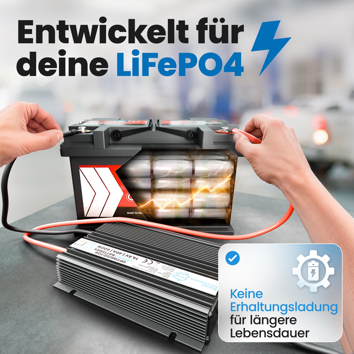36V Batterie-Ladegerät LiFePO4 43,8V 13,6A 600W Ringanschluss