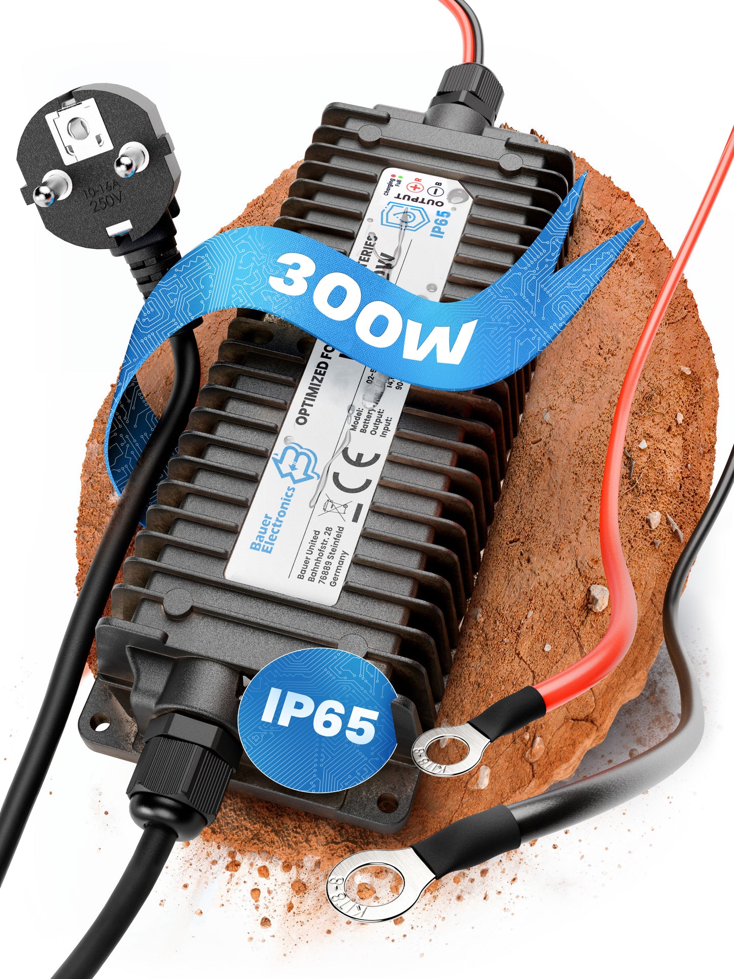 36V Batterie-Ladegerät LiFePO4 43,8V 6,8A 300W Ringanschluss