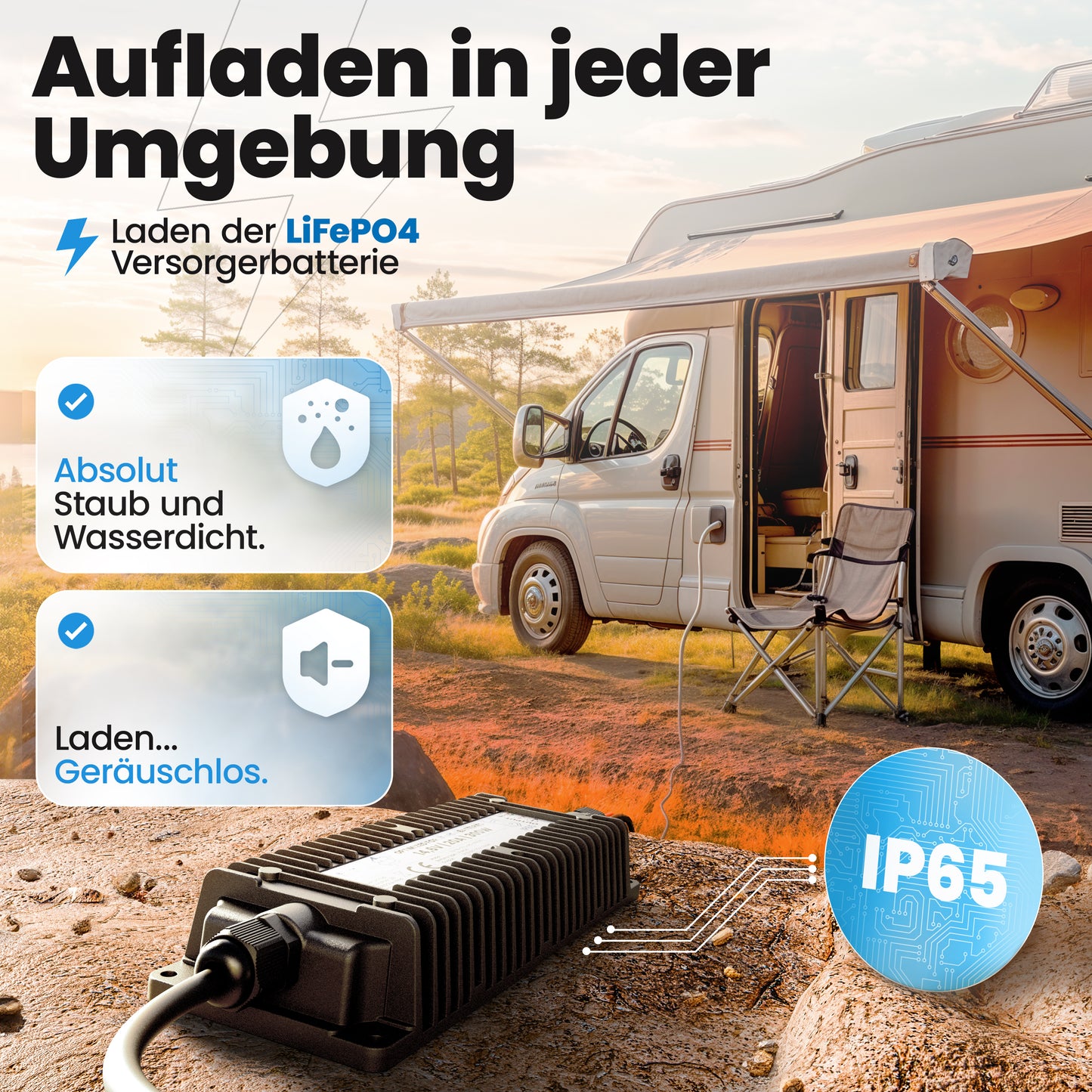 36V Batterie-Ladegerät LiFePO4 43,8V 6,8A 300W Ringanschluss