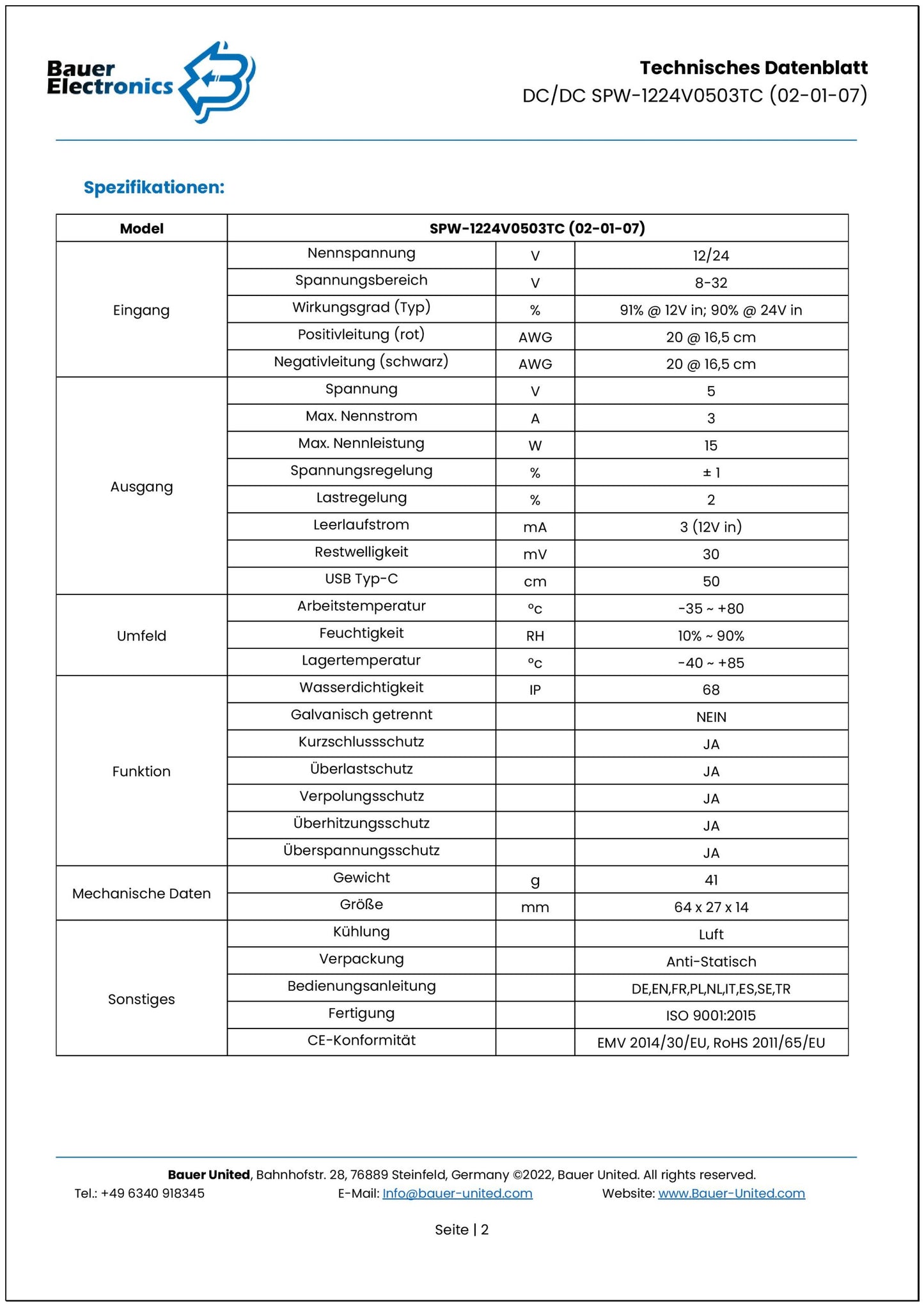 DC DC 8V-32V zu 5V 3A USB Type-C
