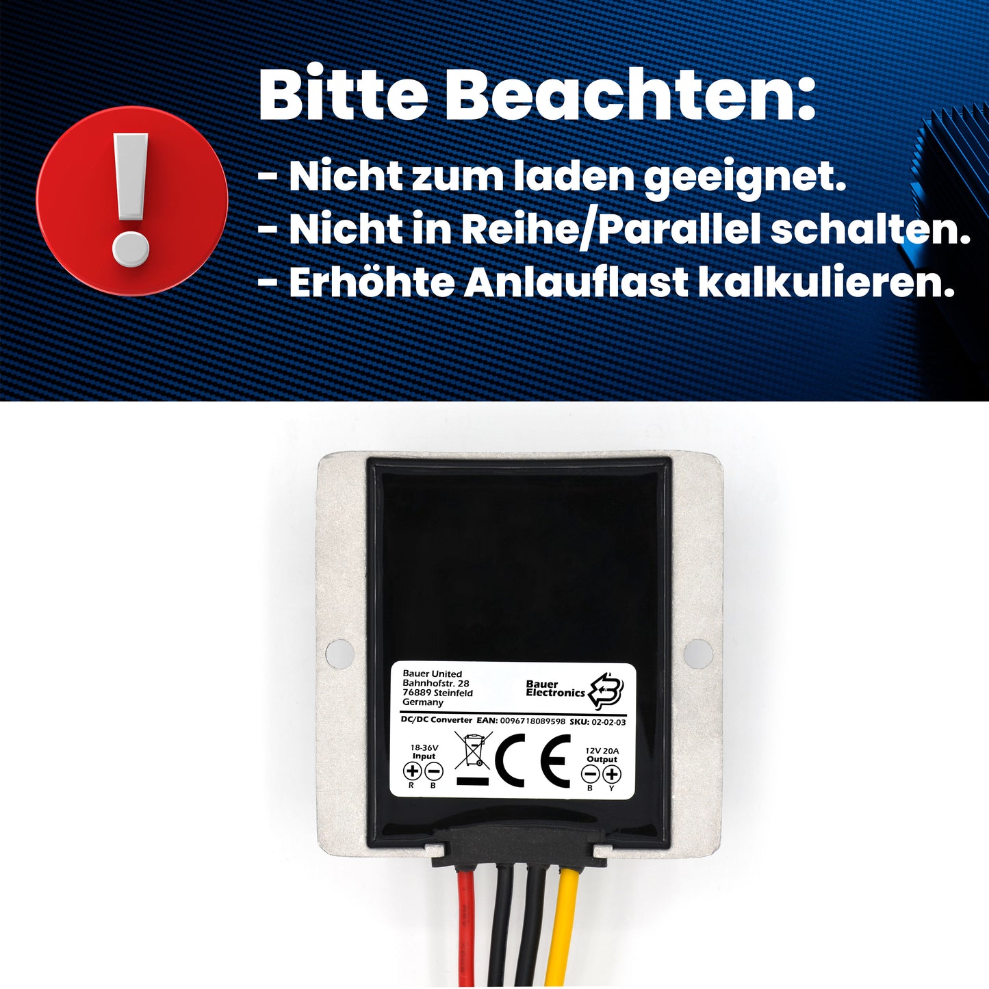 DC DC 18V-36V zu 12V 20A