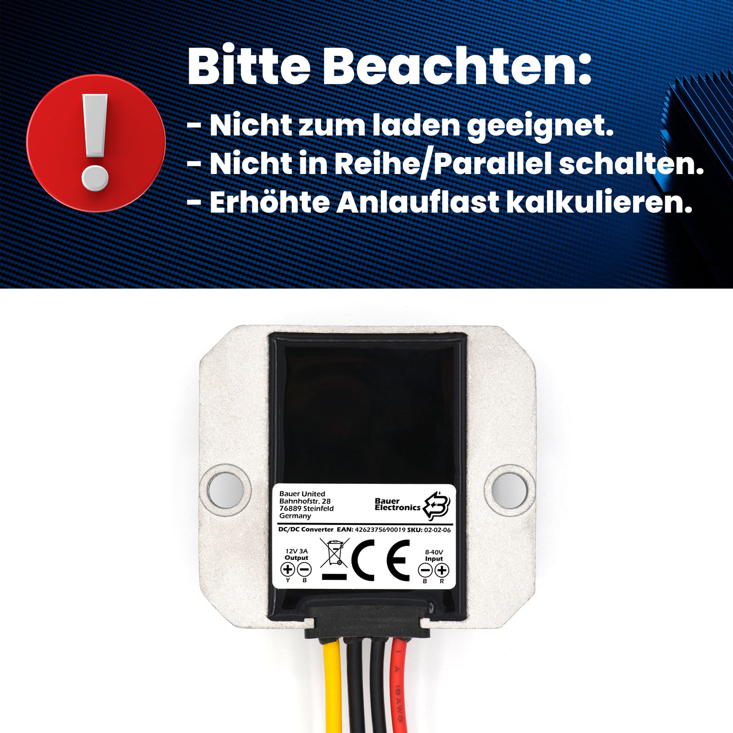 DC DC 8-40V zu 12V 3A