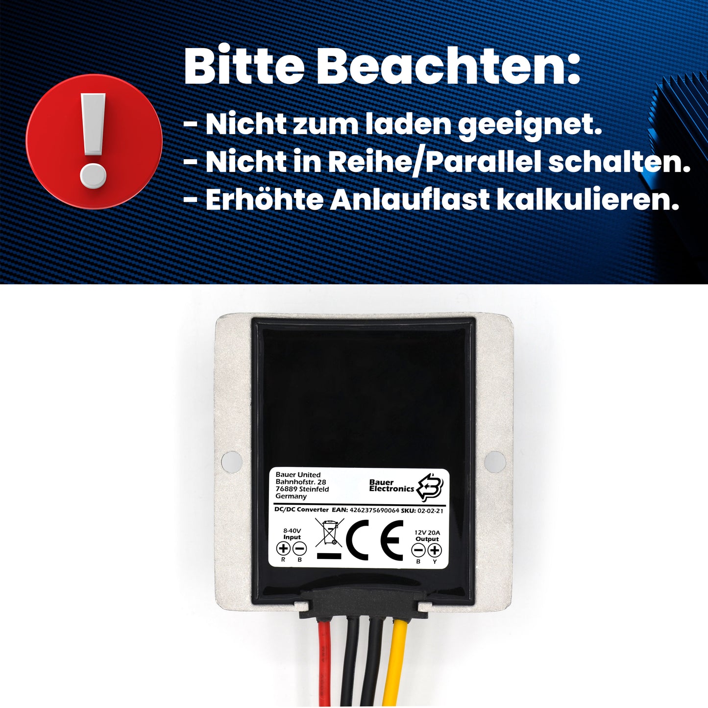 DC DC 8-40V zu 12V 20A