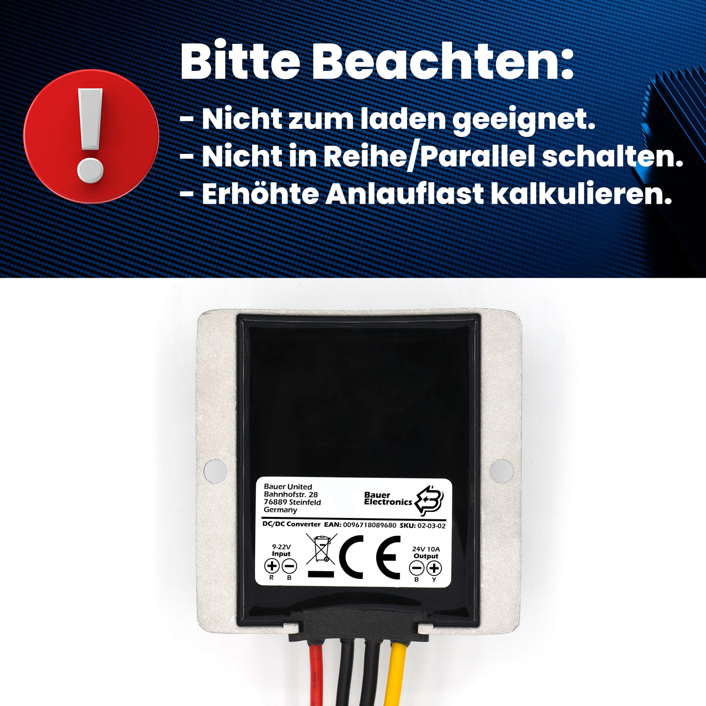 DC DC 9V-22V zu 24V 10A