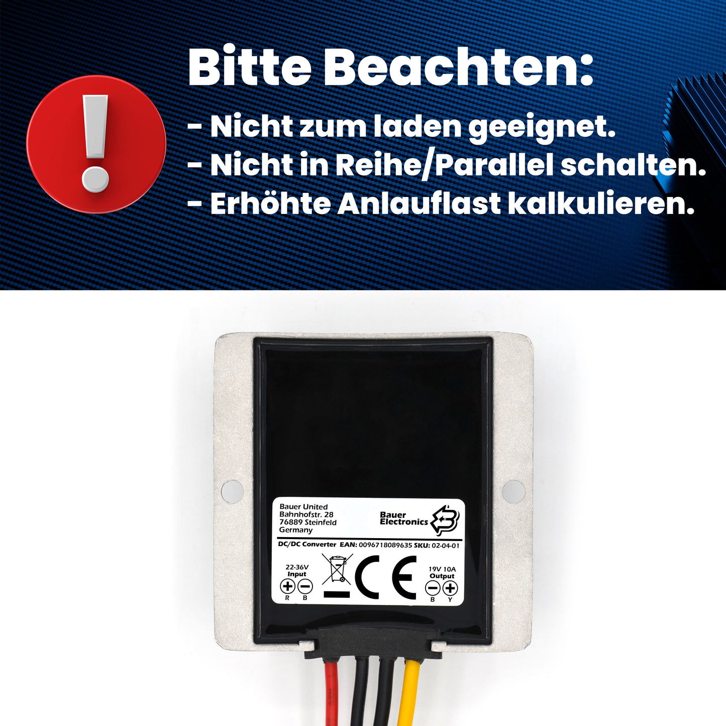 DC DC 22V-36V zu 19V 10A