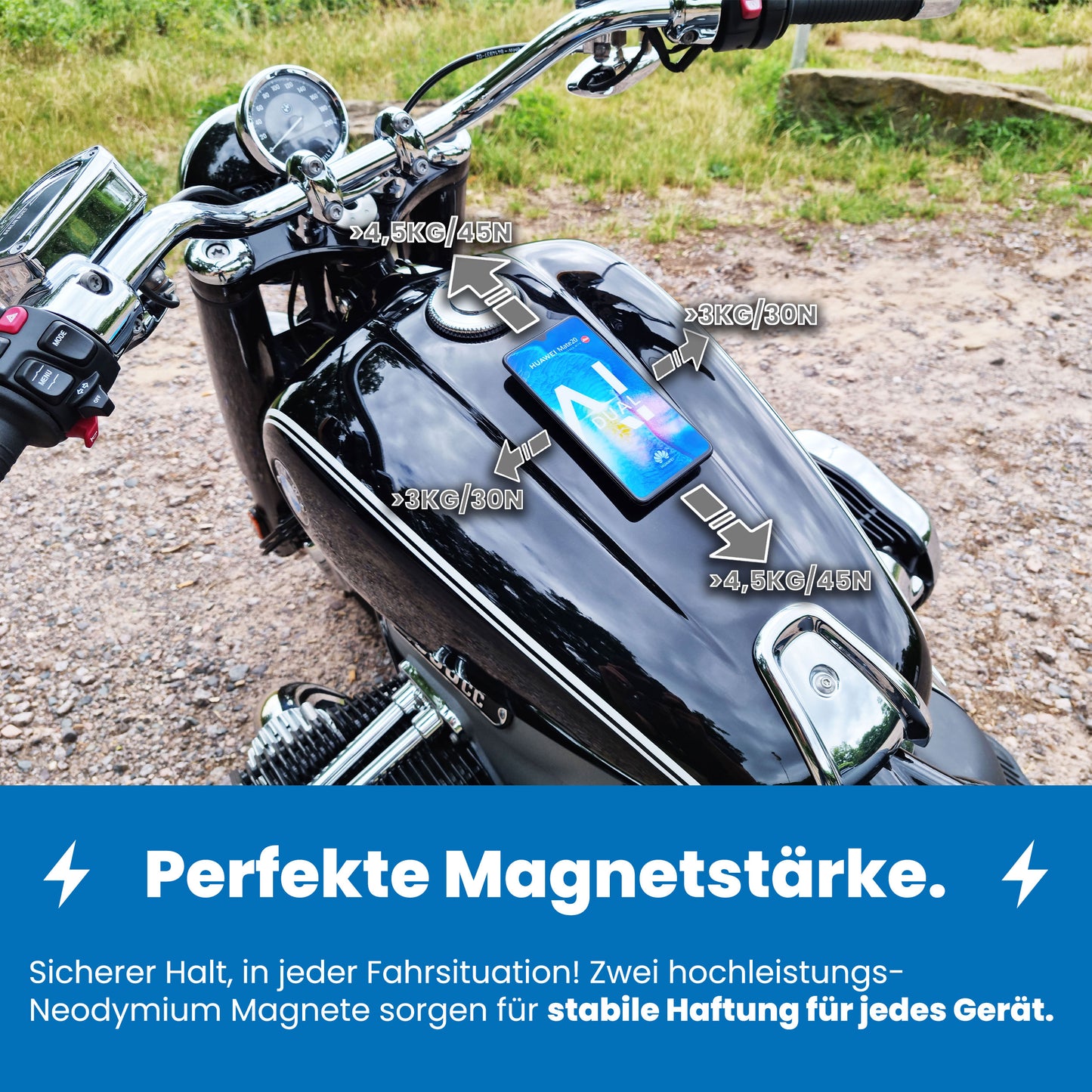 Reduced 2.0 Motorrad Magnet Handyhalterung
