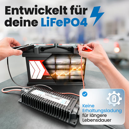 12V Batterie-Ladegerät LiFePO4 14,6V 20A 300W