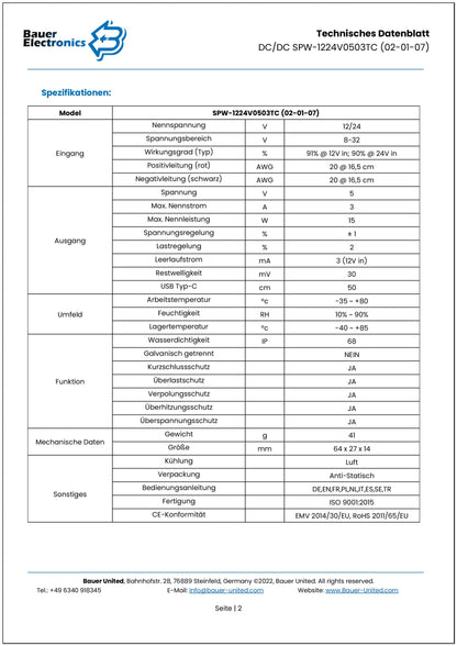 DC DC 8V-32V zu 5V 3A USB Type-C