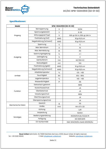 DC DC 8V-36V zu 5V 10A