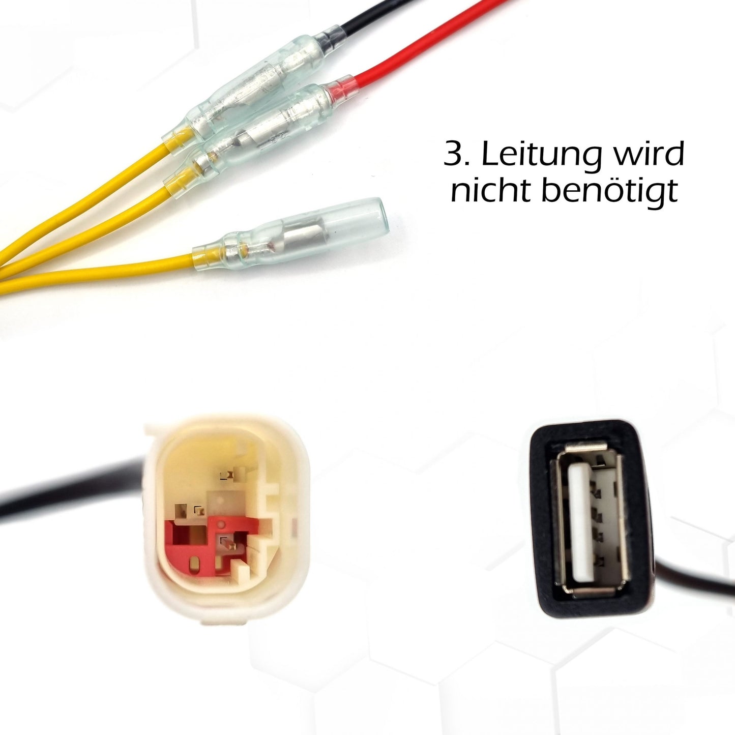 USB Ladestrom Anschlusskit für BMW Motorrad mit CAN-Bus Buchse inkl. Reparaturstecker 3-polig 611656 (83300413585) Cartool